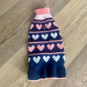 XS DOG TURTLENECK KNIT SWEATER HEART PRINT SMALL TOY BREED